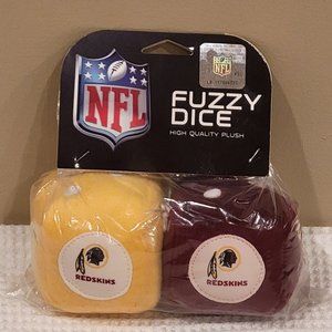 Washington Redskins Vintage NFL Plush Soft Fuzzy Dice Car Truck Auto New NIP